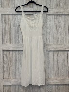 Movie Star Vintage White Nylon Lace Trim‎ Sz M Lingerie USA Y2K